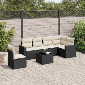 Garden Sofa Set Black, Cream White