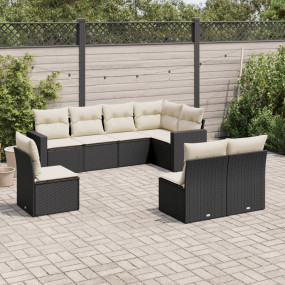 Garden Sofa Set Black, Cream White