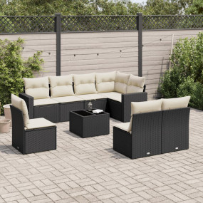 Garden Sofa Set Black PE rattan Large Modular Garden So...