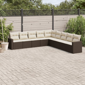 Garden Sofa Set Brown, Cream White
