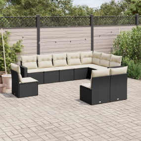 Garden Sofa Set Black, Cream White