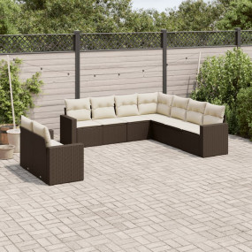 Garden Sofa Set Brown, Cream White