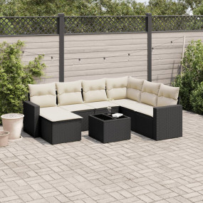 Garden Sofa Set Black, Cream White