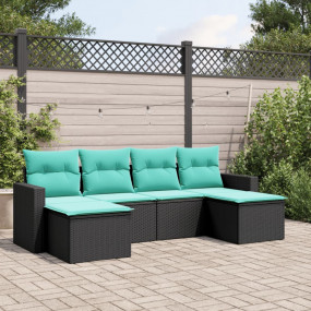 Garden Sofa Set Black, Blue