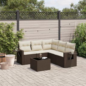 Garden Sofa Set Brown, Cream white