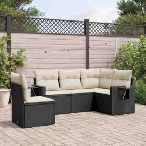 Garden Sofa Set Black, Cream white