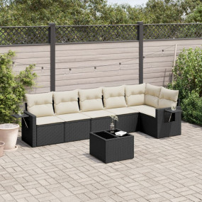 Garden Sofa Set Black and Cream