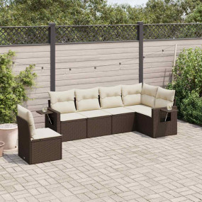 Garden Sofa Set Brown, Cream white