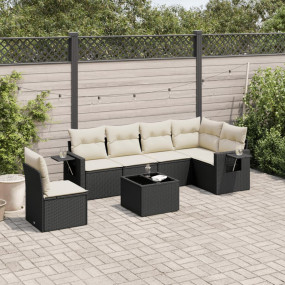 Garden Sofa Set Black, Cream White