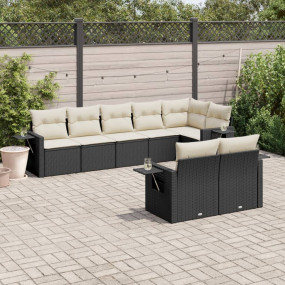 Patio Sofa Set Black, Cream White
