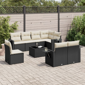 Garden Sofa Set Black and Cream
