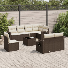 Garden Sofa Set Brown, Cream White