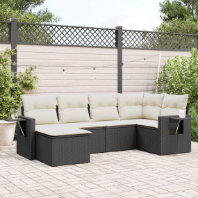 Garden Sofa Set Black, Cream White