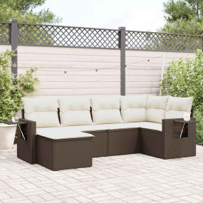 Garden Sofa Set Brown, Cream white