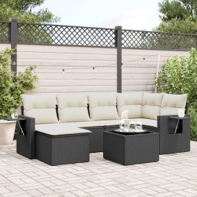Garden Sofa Set Black and Cream