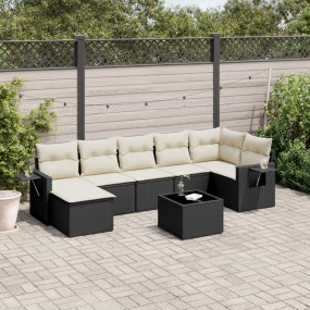 Garden Sofa Set Black, Cream White