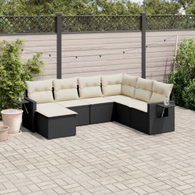 Garden Sofa Set Black and cream white