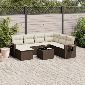 Garden Sofa Set Brown and cream white
