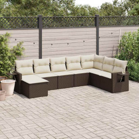 Garden Sofa Set Brown PE rattan Large Modular Garden So...