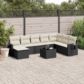 Garden Sofa Set Black, Cream White
