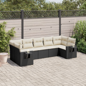 Garden Sofa Set Black, Cream White