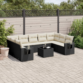 Garden Sofa Set Black, Cream White