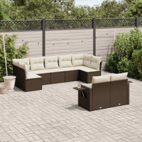 Garden Sofa Set Brown PE Rattan Large Modular Garden So...