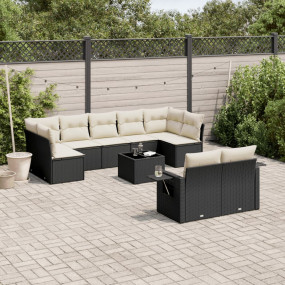 Garden Sofa Set Black, Cream White