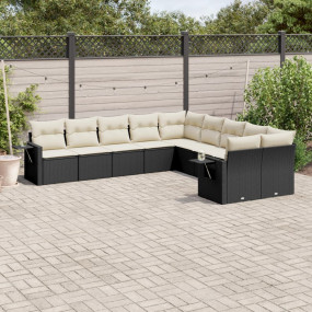 Garden Sofa Set Black, Cream White