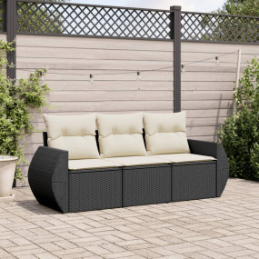 Garden Sofa Set Black, Cream White