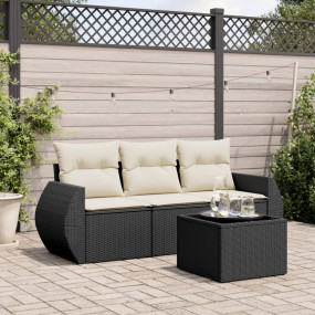 Garden Sofa Set Black, Cream White