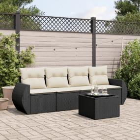 Garden Sofa Set Black, Cream White