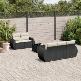 Garden Sofa Set Black, Cream White