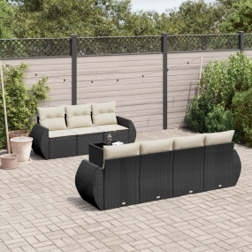 Garden Sofa Set Black PE Rattan Large Modular Garden So...