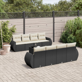 Garden Sofa Set Black Poly Rattan Modular Garden Sofa S...
