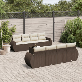 Garden Sofa Set Brown and Cream
