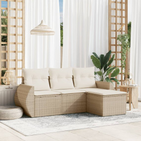 Garden Sofa Set Beige PE rattan Standard Modular