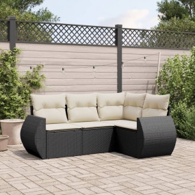 Garden Sofa Set Black PE rattan Medium Modular Garden S...