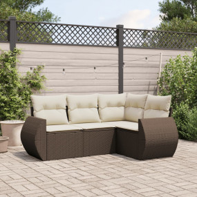 Garden Sofa Set Brown PE rattan Large Modular Outdoor S...