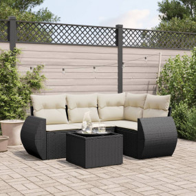 Garden Sofa Set Black, Cream White
