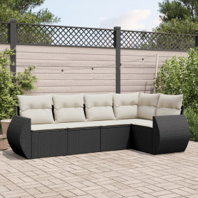 Garden Sofa Set Black and Cream