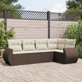Garden Sofa Set Brown, Cream White