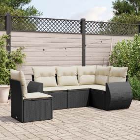 Garden Sofa Set Black, Cream White