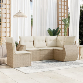 Garden Sofa Set Beige PE rattan Sectional Modular