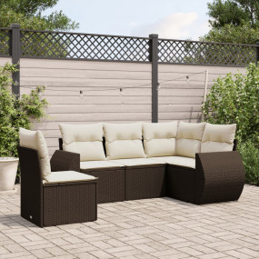 Garden Sofa Set Brown, Cream White