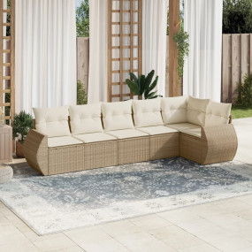 Garden Sofa Set Beige PE rattan Large Modular Garden So...
