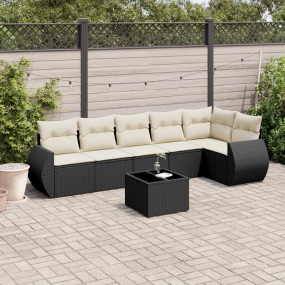 Garden Sofa Set Black, Cream White