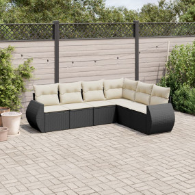 Garden Sofa Set Black Poly Rattan Large Modular Garden ...