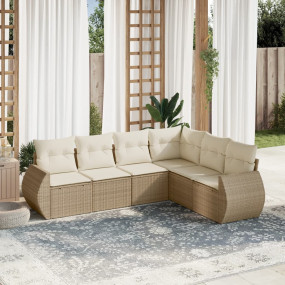 Garden Sofa Set Beige PE rattan Large Modular Garden So...