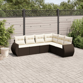 Garden Sofa Set Brown Poly Rattan Large Modular Garden ...